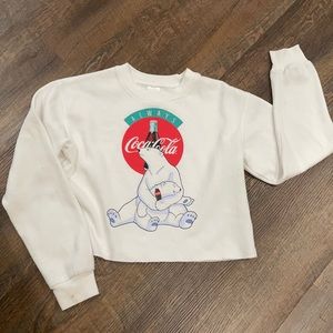 Crop Sweatshirt Coca Cola polar bear